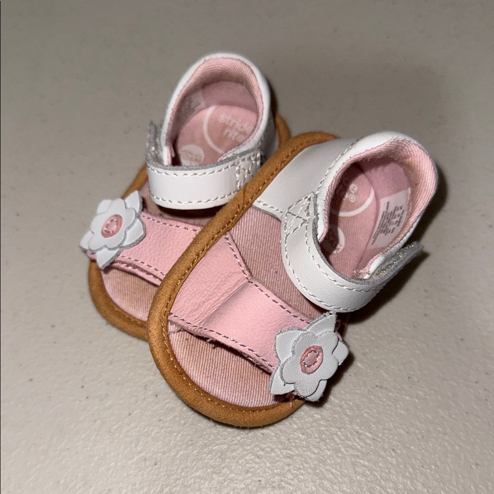 Stride Rite Pink and White Kids Sandals